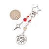 Glass Bead & Alloy Pendant Decorations HJEW-JM03016-5