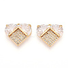 Brass Pave Clear Cubic Zirconia Charms KK-N254-168G-1