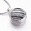 Platinum Tone Brass Pendant Necklaces NJEW-JN01700-3