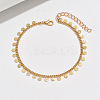 Bohemian Style Alloy Coin Tassel Twisted Chain Anklets WG47E30-01-1