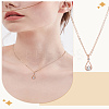 1Pc Alloy Clear Cubic Zirconia Teardrop Pendant Necklaces for Women NJEW-LP0004-14RG-1