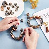 60 Pcs 15mm Silicone Beads Loose Silicone Beads Kit Leopard Print Silicone Beads for Keychain Making Bracelet Necklace JX309A-4