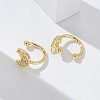 Golden Plated Brass Micro Pave Cubic Zirconia Cuff Earrings EJEW-L244-42G-3