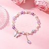 Frosted Dyed Synthetic Moonstone & Shell Pearl Round Beads Stretch Bracelets BJEW-JB11822-03-1