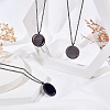 3Pcs Stainless Steel Rotatable Blank Flat Round Pendant Necklaces for Women Men NJEW-SC0001-81-4