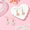 Flower Alloy Enamel Dangle Earrings for Women EJEW-JE06156-5