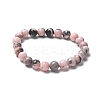 Natural Zebra Jasper Bead Stretch Bracelets BJEW-K212-B-035-4
