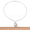 201 Stainless Steel Ball Charm Rigid Choker Necklaces for Women NJEW-Z098-05P-2