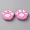 Paw Print Food Grade Eco-Friendly Silicone Focal Beads LS-SIL-SZC0003-06J-1