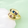 Brass Micro Pave Cubic Zirconia Adjustable Cuff Rings for Women RJEW-U053-01G-3