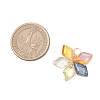 9Pcs 3 Colors Electroplate Rhombus Glass Pendants PALLOY-JF04507-2