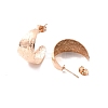 Ion Plating(IP) 304 Stainless Steel Chunky C-shape Stud Earrings EJEW-P198-05RG-2