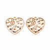 Brass Micro Pave Clear Cubic Zirconia Pendants KK-S364-185-1
