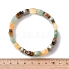 Oval Natural Pyrite & Green Aventurine & Tiger Eye & Quartz Crystal Beads Stretch Bracelets for Unisex BJEW-Z149-05B-5