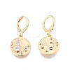 Clear Cubic Zirconia Flat Round Dangle Leverback Earrings EJEW-N012-83-1