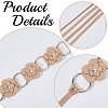 1Pc Imitation Leather Flower Brass Ring Link Chain Waist Belly Chains Belts for Women AJEW-CL0001-49A-6