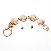 Alloy Plush Cloth Fabric Heart Link Chain for DIY Keychains AJEW-WH0188-88D-1