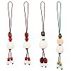 4Pcs 4 Style Lotus Mobile Straps AJEW-OC0004-11-1