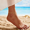 925 Sterling Silver Snake Chain Anklet AJEW-Z029-14G-4