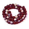 Frosted Opaque Glass Beads Strands GLAA-T032-P8mm-MBB05-2