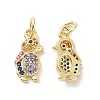 Brass Micro Pave Cubic Zirconia Pendants KK-E068-VF120-1