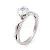 304 Stainless Steel Diamond Finger Ring for Women RJEW-C086-22-P-1