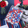 138Pcs 3 Colors Independence Day Spray Painted Wooden European Beads WOOD-GF0002-09-7