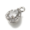 Rack Plating Brass Micro Pave Cubic Zirconia Charms KK-M014-06P-2