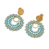 304 Stainless Steel with Glass Seed Beads Stud Earrings EJEW-MZ00761-01-4