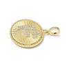 Brass Micro Pave Clear Cubic Zirconia Pendants KK-L253-17G-F-2