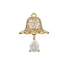Rack Plating Brass with Cubic Zirconia Pendants KK-Q010-04G-1