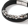 Braided Microfiber Leather Multi-strand Bracelets BJEW-B096-08I-2