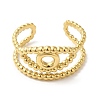 304 Stainless Steel Hollow Evil Eye Open Cuff Ring for Women RJEW-I098-09G-2