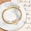 Brass Micro Pave Clear Cubic Zirconia Link Bracelets BJEW-M050-05G-01-1