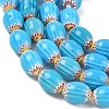 Handmade Millefiori Glass Oval Bead Strands LK-Z001-01A-03-3