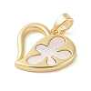 Brass Pave Shell Pendants KK-I712-01G-2