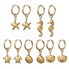 Ocean 304 Stainless Steel Hoop Dangle Earrings for Women EJEW-JE07267-01-3