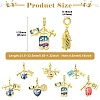 7Pcs 7 Styles Brass Enamel Airplane European Dangle Charms KK-CJ0004-10-2