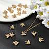 SHEGRACE Brass Micro Pave Cubic Zirconia Bees Charms XGR0165G-110G-5