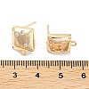 Brass Micro Pave Cubic Zirconia Stud Earring Findings KK-E107-12G-3