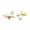 304 Stainless Steel & Enamel Butterfly Pendants STAS-T073-22G-2