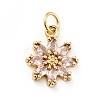 Rack Plating Brass Micro Pave Cubic Zirconia Charms ZIRC-F129-34B-G-1