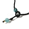 Natural Amazonite Braided Bead Necklacess NJEW-K258-06G-3