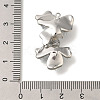 Brass Clear Cubic Zirconia & Glass Flower Connector Charms KK-K388-63P-3