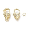Brass Micro Pave Clear Cubic Zirconia Lobster Claw Clasps ZIRC-Q024-20G-3