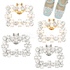 4Pcs 2 Style Plastic Imitation Pearl Shoe Decoration AJEW-PH0011-47-1