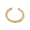 Ion Plating(IP) 304 Stainless Steel Bamboo Open Cuff Ring for Women RJEW-I085-10G-1-2