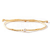 Bohemian Style Imitation Pearl & Glass Seed Bead Braided Bracelets XS0693-4-1