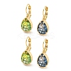 Glass Leverback Earrings EJEW-P269-07KCG-1
