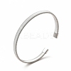 304 Stainless Steel Flat Snake Chains Shape Open Cuff Bangle for Women BJEW-C033-03-2